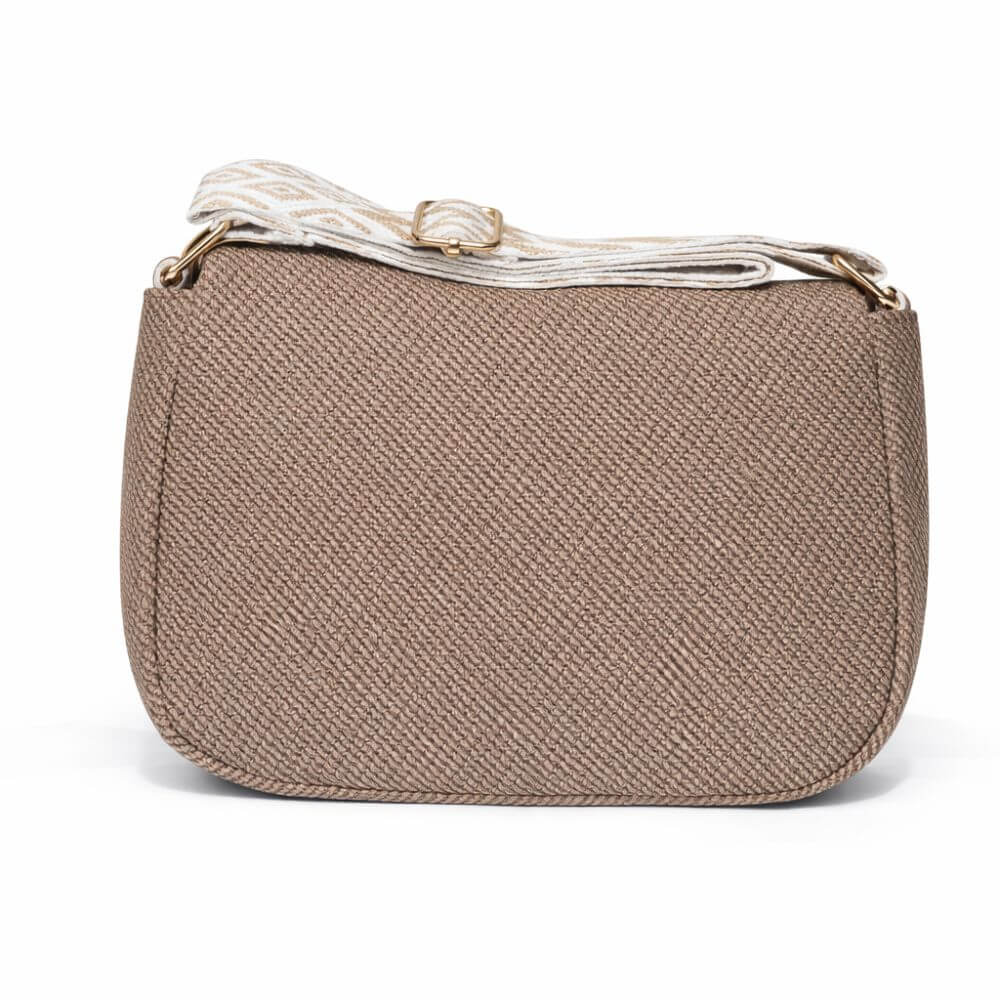  Ivory Textured Crossbody Bag (Beige)